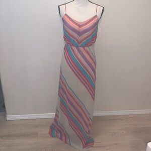 Mod Modele colorful striped Cami maxi summer dress